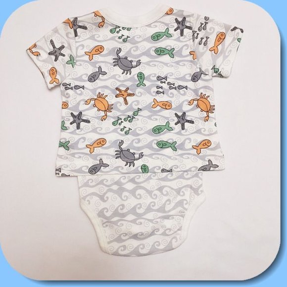 Babybody 3 mo -Sea print - Organic cotton NWT - Picture 7 of 8